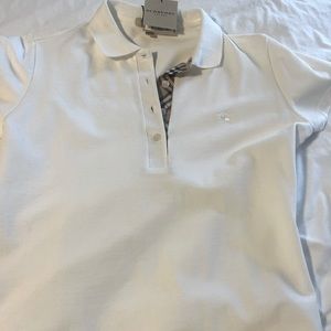 Brand new with tags Womens Burberry polo white shirt